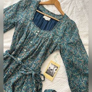 Trovata Floral Mini Cotton Belted Dress